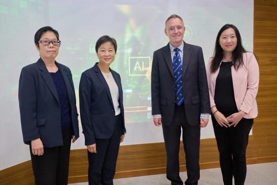 (From left) Ms Flora Ng, Professor Pauline Chiu, Professor Ian Holliday and Professor Cecilia Chan